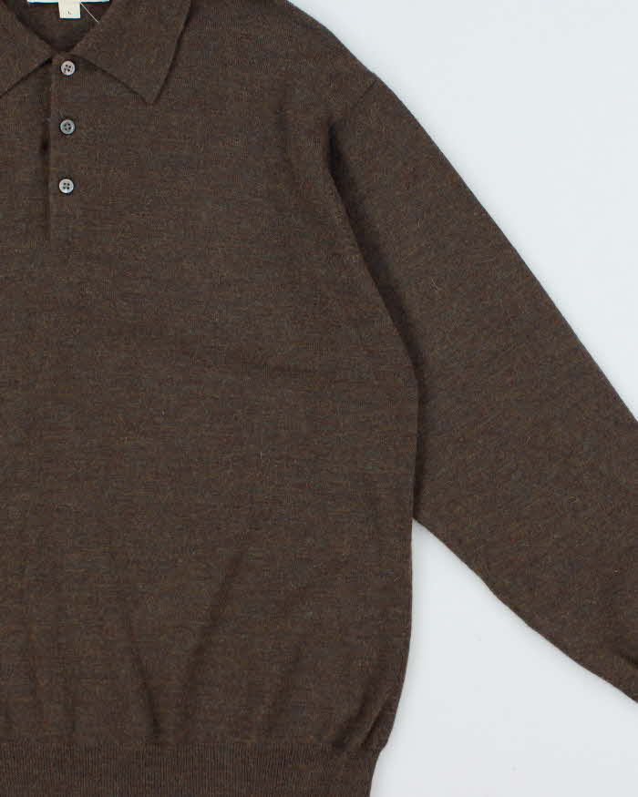 Vintage 90s Pronto Uomo Merino Wool Collard Jumper - L