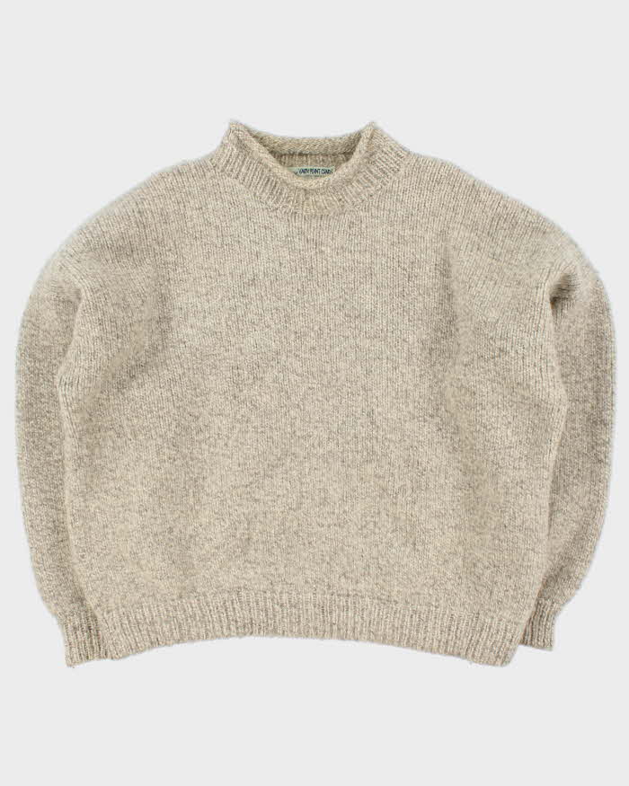 Vintage Yarn Point Crafts High Neck Chunky Wool Jumper - XXXL