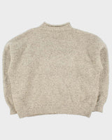 Vintage Yarn Point Crafts High Neck Chunky Wool Jumper - XXXL