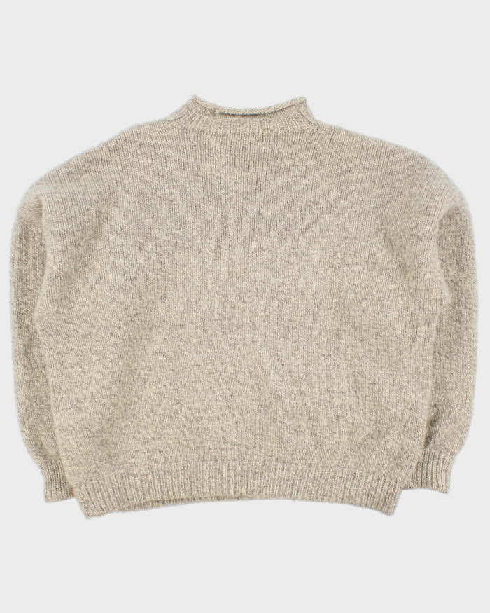 Vintage Yarn Point Crafts High Neck Chunky Wool Jumper - XXXL
