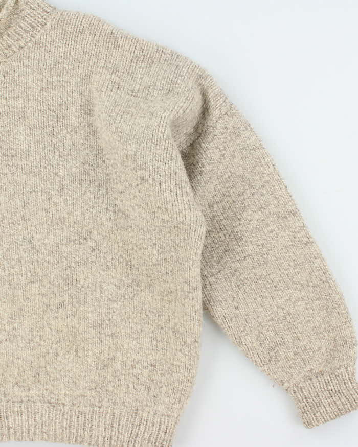 Vintage Yarn Point Crafts High Neck Chunky Wool Jumper - XXXL
