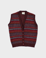 Vintage Clan Royal Wool Button-up Tank Knit - L