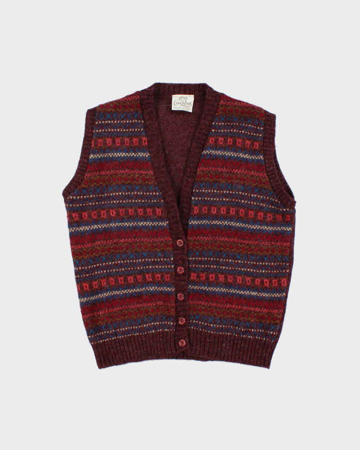 Vintage Clan Royal Wool Button-up Tank Knit - L