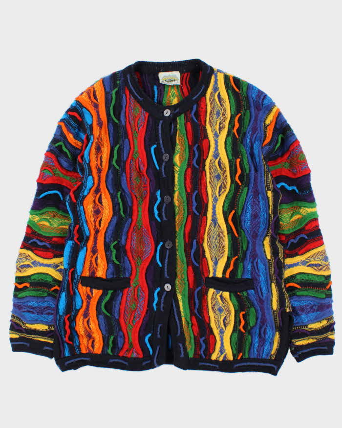 Vintage 90s Aklanda Wool Coogi Style Cardigan - L