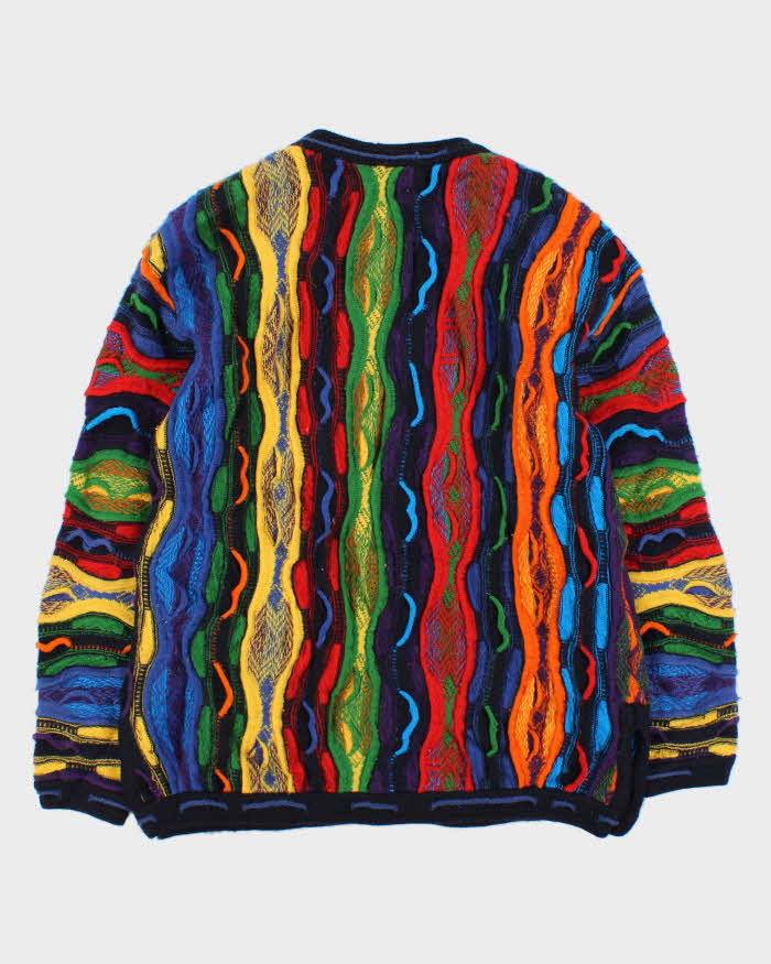 Vintage 90s Aklanda Wool Coogi Style Cardigan - L