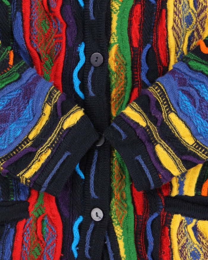 Vintage 90s Aklanda Wool Coogi Style Cardigan - L