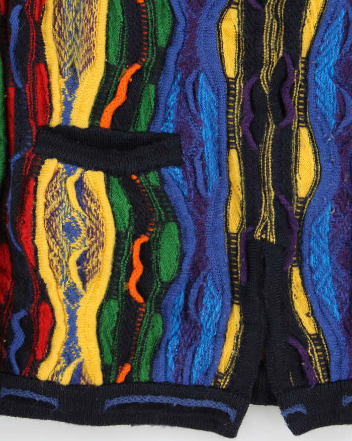 Vintage 90s Aklanda Wool Coogi Style Cardigan - L