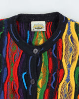 Vintage 90s Aklanda Wool Coogi Style Cardigan - L
