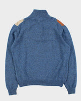 Vintage 00s Paul Fredrick Merino Wool &amp; Silk Argyle Quarter-Zip Knit Jumper - L