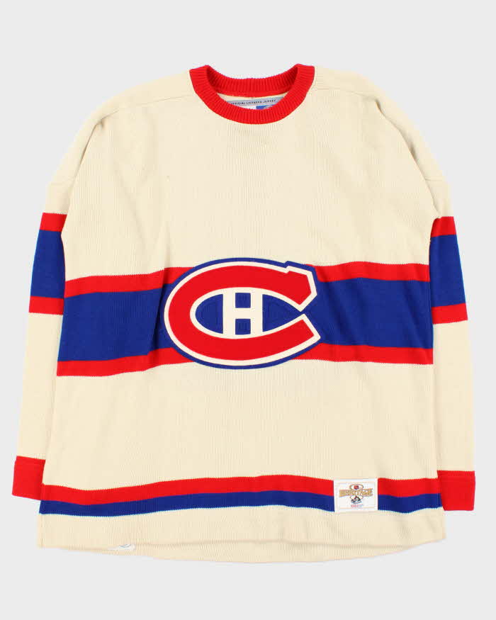 Vintage 1990s CCM Montreal Canadiens Heritage NHL Crewneck Knit Jumper - XL