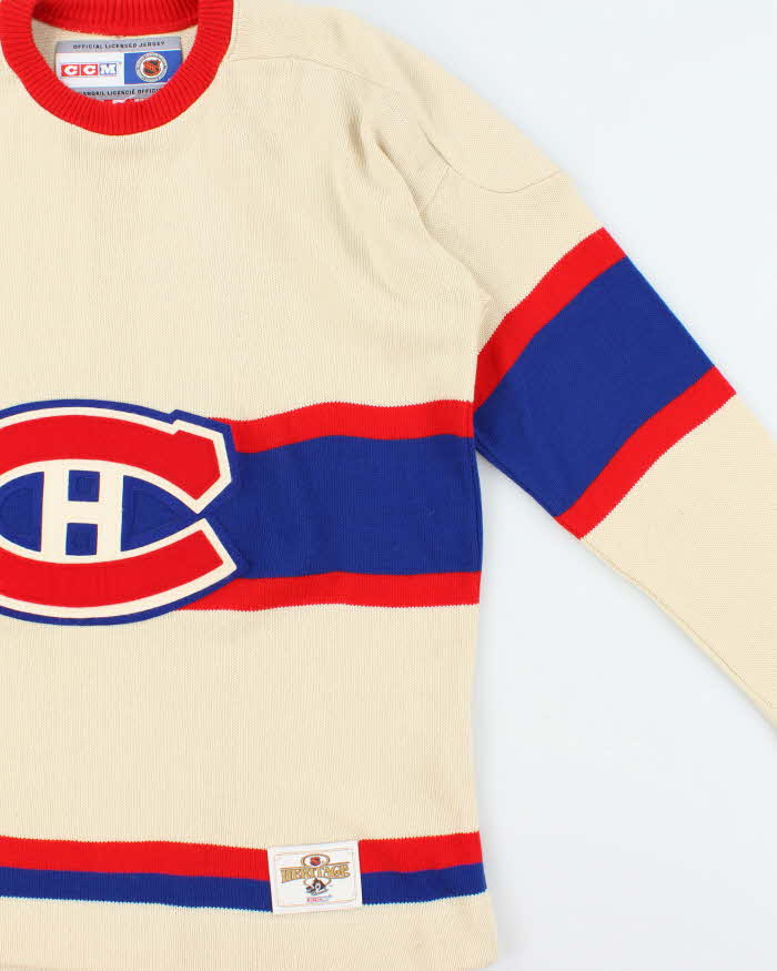 Vintage 1990s CCM Montreal Canadiens Heritage NHL Crewneck Knit Jumper - XL