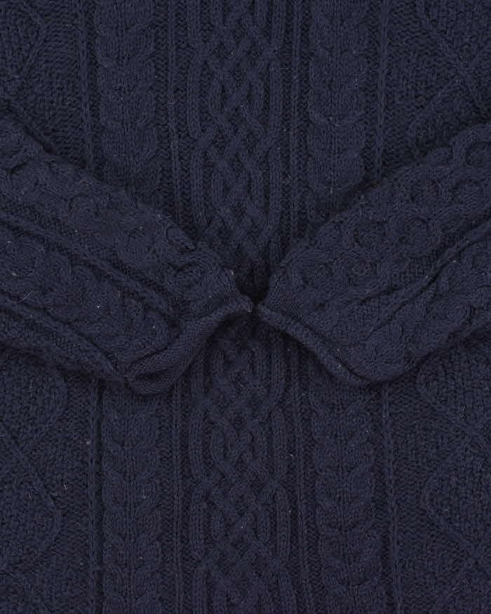 Vintage 1990s Herve Chapelier Irish Chunky Cable Knit Wool Jumper - L