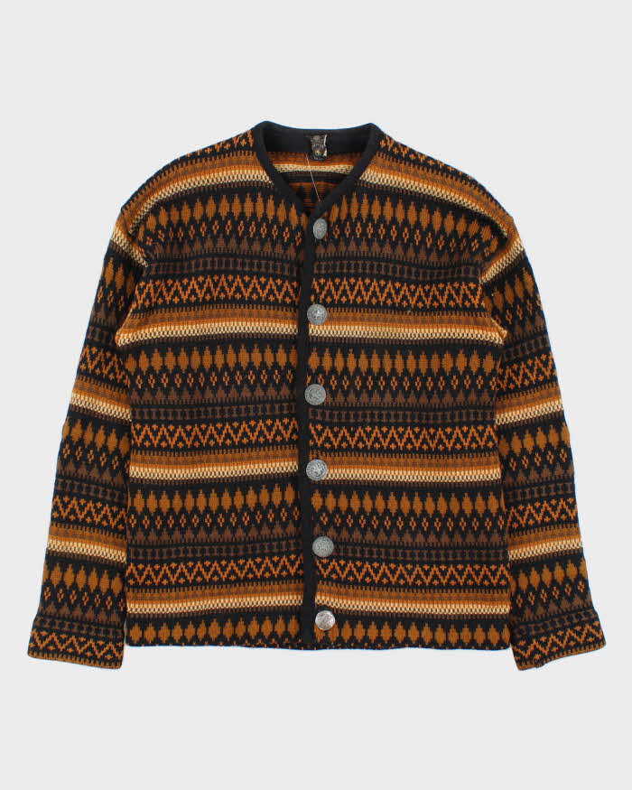 Vintage 1970s Norvyk Ren Dale Nordic Wool Ski Cardigan - M