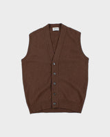 DSWT Vintage 1970s Jaeger Scottish Wool Sleeveless Knit Cardigan - M