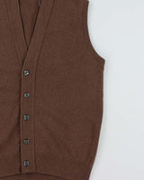 DSWT Vintage 1970s Jaeger Scottish Wool Sleeveless Knit Cardigan - M
