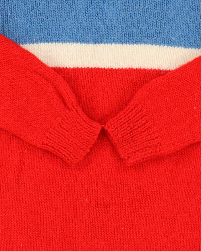 Vintage Chunky Block Colour Wool Knit Jumper - L