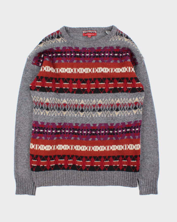 Vintage 90s Grenadier Pattern Wool Jumper - L