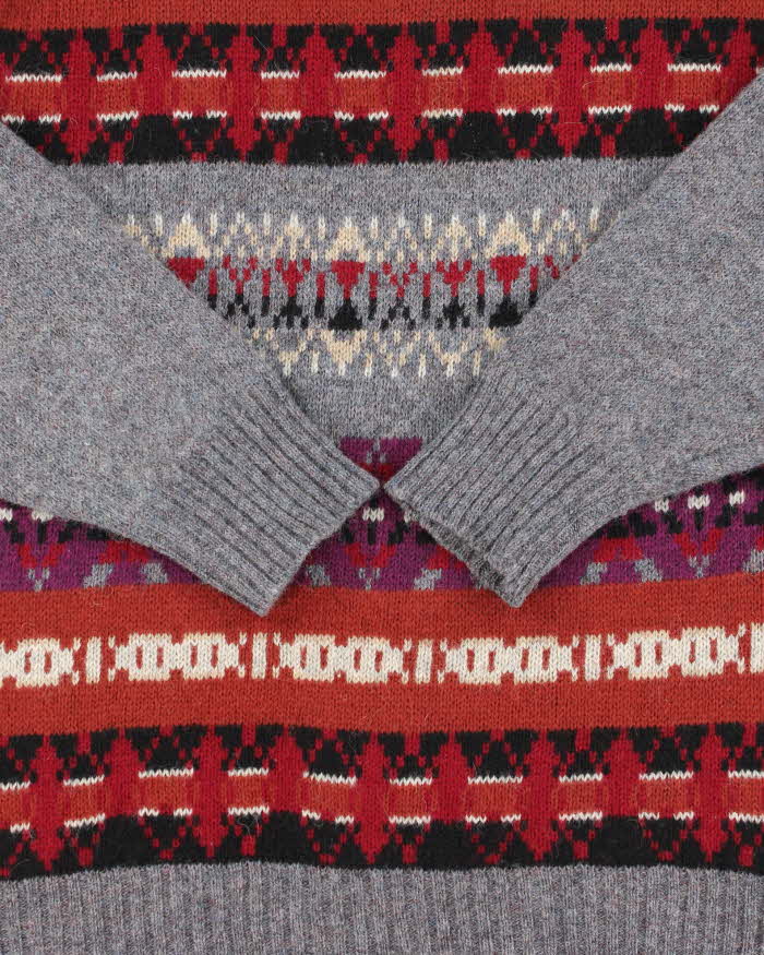 Vintage 90s Grenadier Pattern Wool Jumper - L