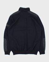Vintage Paul &amp; Shark Yachting Navy Wool Quarter-Zip Knit Jumper - XL
