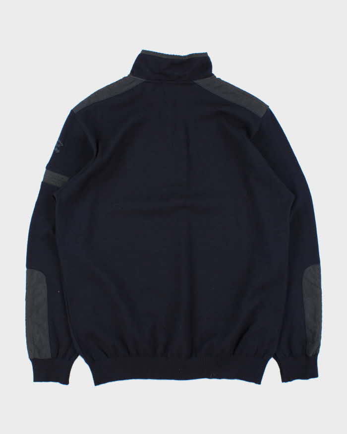 Vintage Paul & Shark Yachting Navy Wool Quarter-Zip Knit Jumper - XL