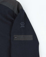 Vintage Paul &amp; Shark Yachting Navy Wool Quarter-Zip Knit Jumper - XL