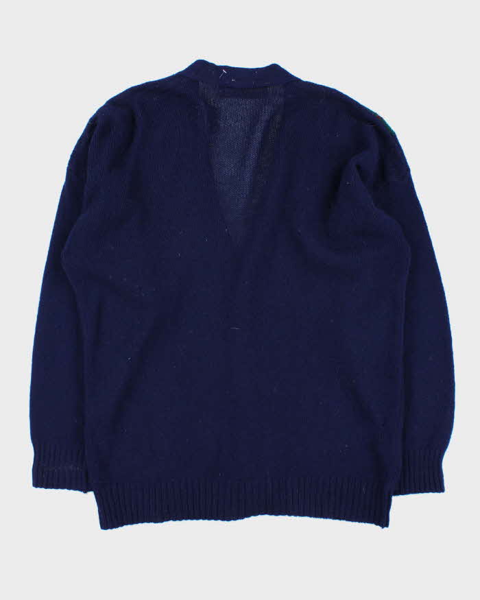 Vintage 1970s Quill's Ireland Hand Crafted Wool Argyle Cardigan - XL