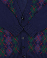 Vintage 1970s Quill's Ireland Hand Crafted Wool Argyle Cardigan - XL