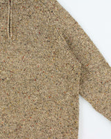 Vintage Y2K 00s Lauren Ralph Lauren Speckled Lambswool Chunky Knit Quarter-Zip Jumper - L