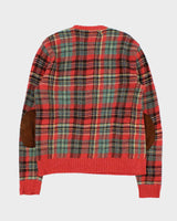 Vintage Y2K 00s Polo Ralph Lauren Tartan Wool &amp; Camel Hair Crewneck Knit Jumper - L