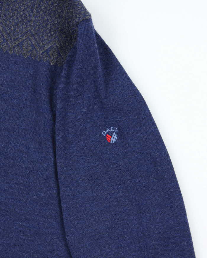 Vintage Dale Of Norway Merino Wool Quarter-Zip Knit Jumper - L