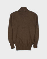 Vintage 1981 US Military Wool Olive Drab Button Collared Knit Jumper - M