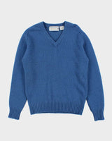 Vintage 1980s Sears Shetland Wool Chunky V-Neck Knit Jumper - S