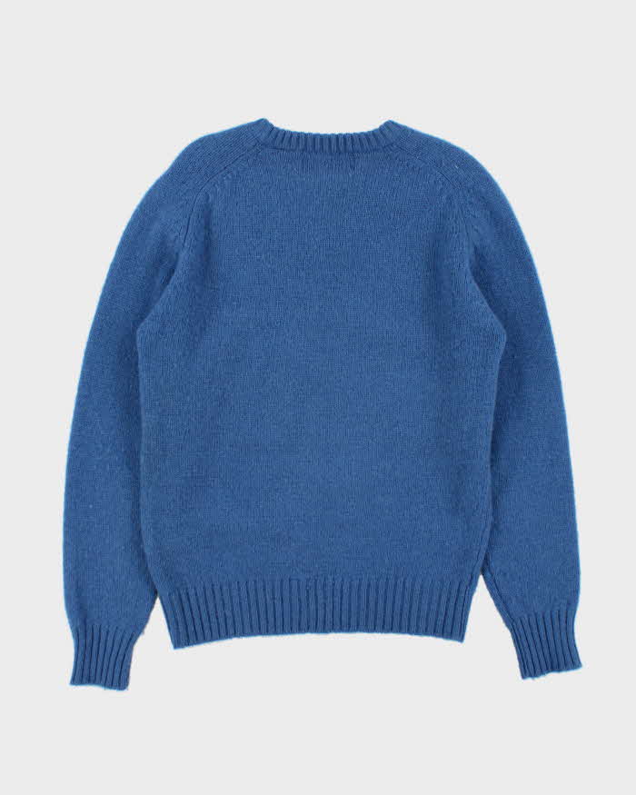 Vintage 1980s Sears Shetland Wool Chunky V-Neck Knit Jumper - S