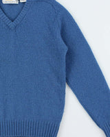 Vintage 1980s Sears Shetland Wool Chunky V-Neck Knit Jumper - S