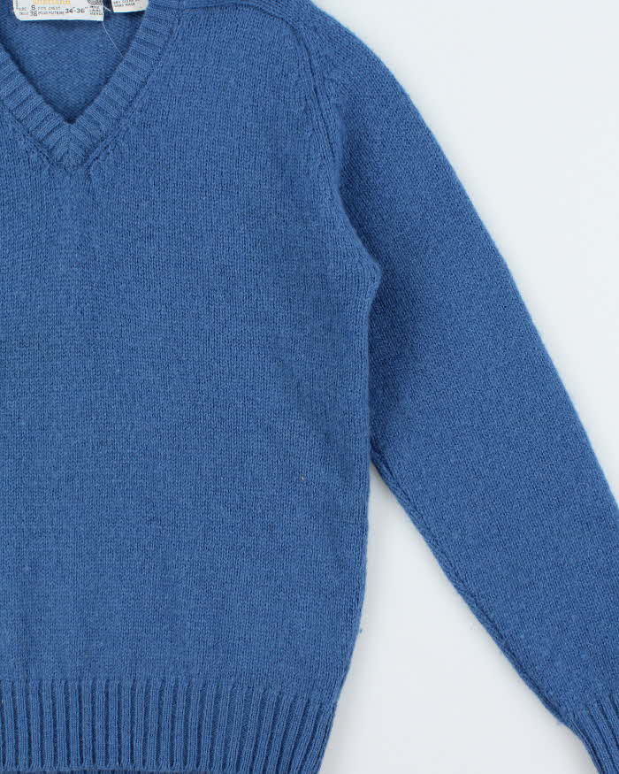 Vintage 1980s Sears Shetland Wool Chunky V-Neck Knit Jumper - S