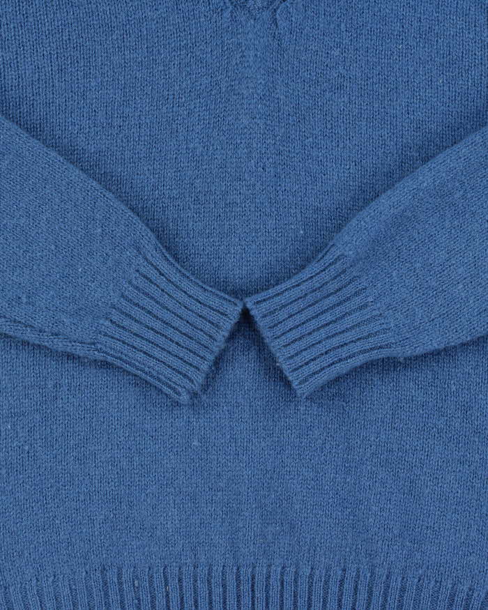 Vintage 1980s Sears Shetland Wool Chunky V-Neck Knit Jumper - S