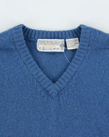 Vintage 1980s Sears Shetland Wool Chunky V-Neck Knit Jumper - S