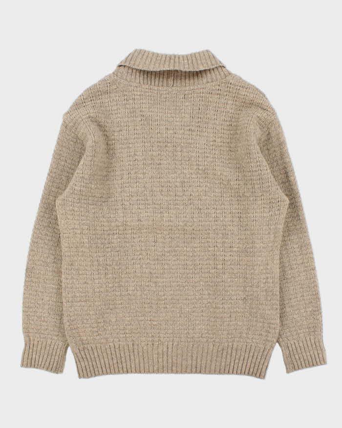 Vintage 00s Peter House Japan Wool Cable Knit Shawl Neck Jumper - XL