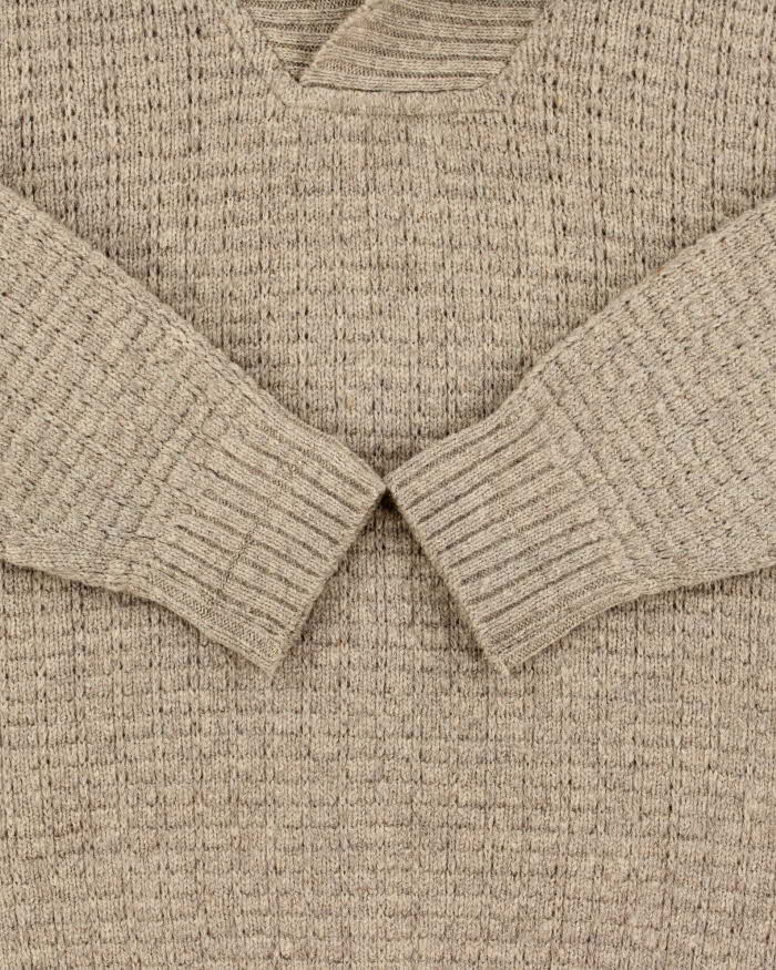 Vintage 00s Peter House Japan Wool Cable Knit Shawl Neck Jumper - XL