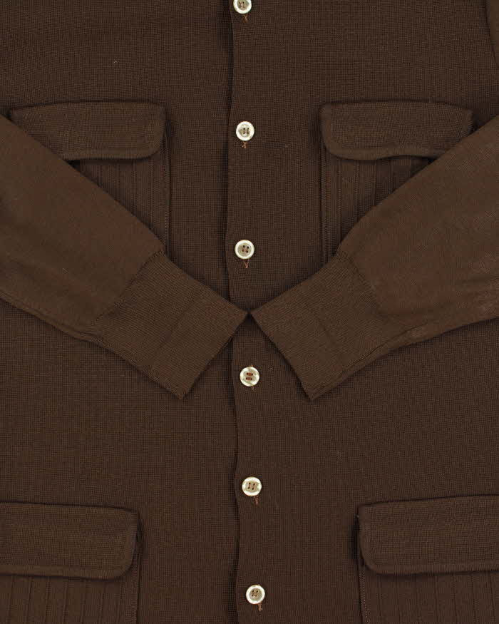 Vintage 1970s Gino Paoli Long Knit Multi Pocket Cardigan - L