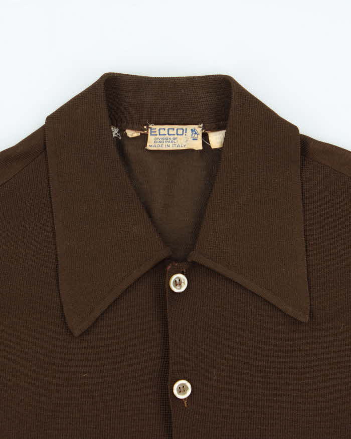 Vintage 1970s Gino Paoli Long Knit Multi Pocket Cardigan - L