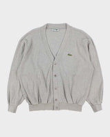 Vintage 1990s Chemise Lacoste Marl Grey Sweatshirt Cardigan - L