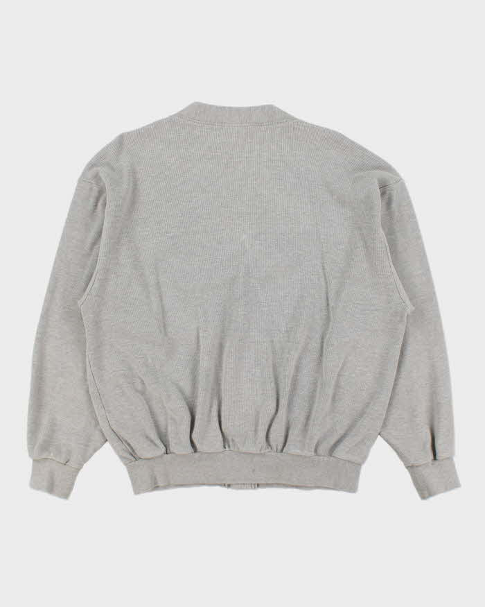 Vintage 1990s Chemise Lacoste Marl Grey Sweatshirt Cardigan - L