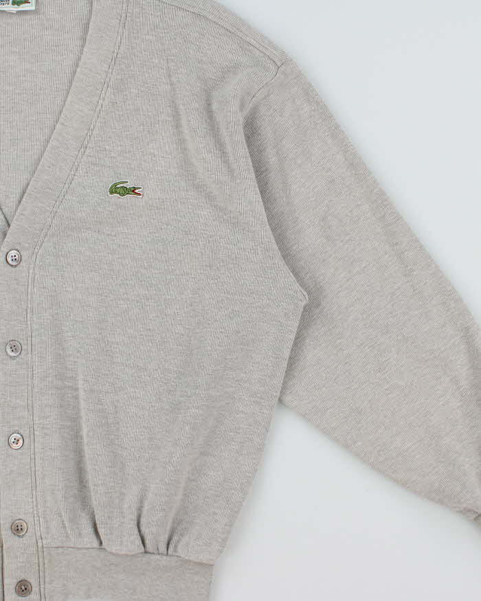 Vintage 1990s Chemise Lacoste Marl Grey Sweatshirt Cardigan - L