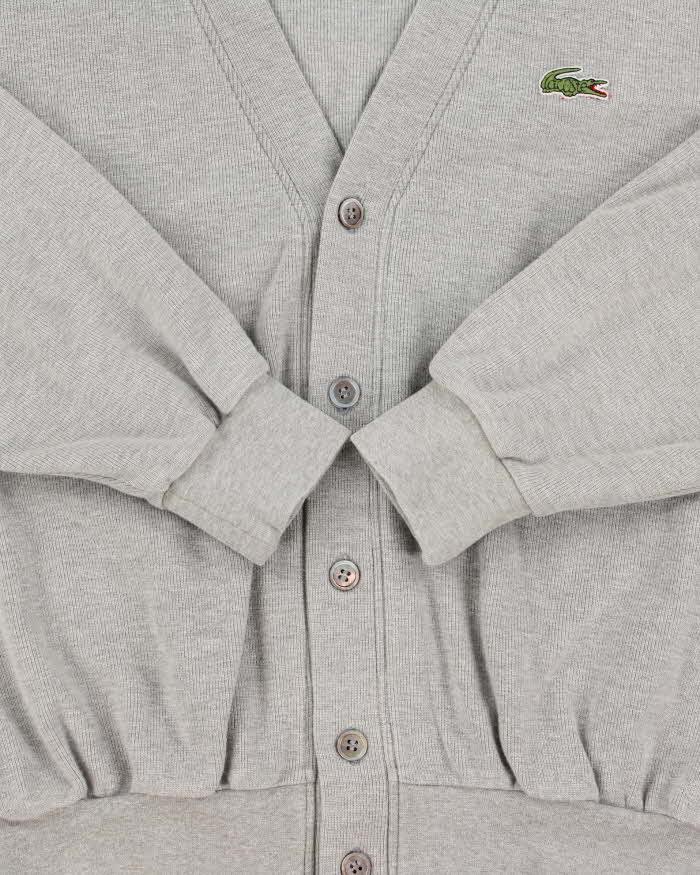 Vintage 1990s Chemise Lacoste Marl Grey Sweatshirt Cardigan - L