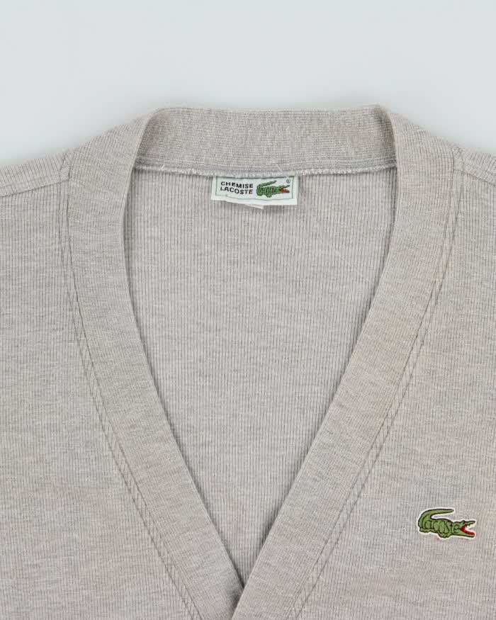 Vintage 1990s Chemise Lacoste Marl Grey Sweatshirt Cardigan - L