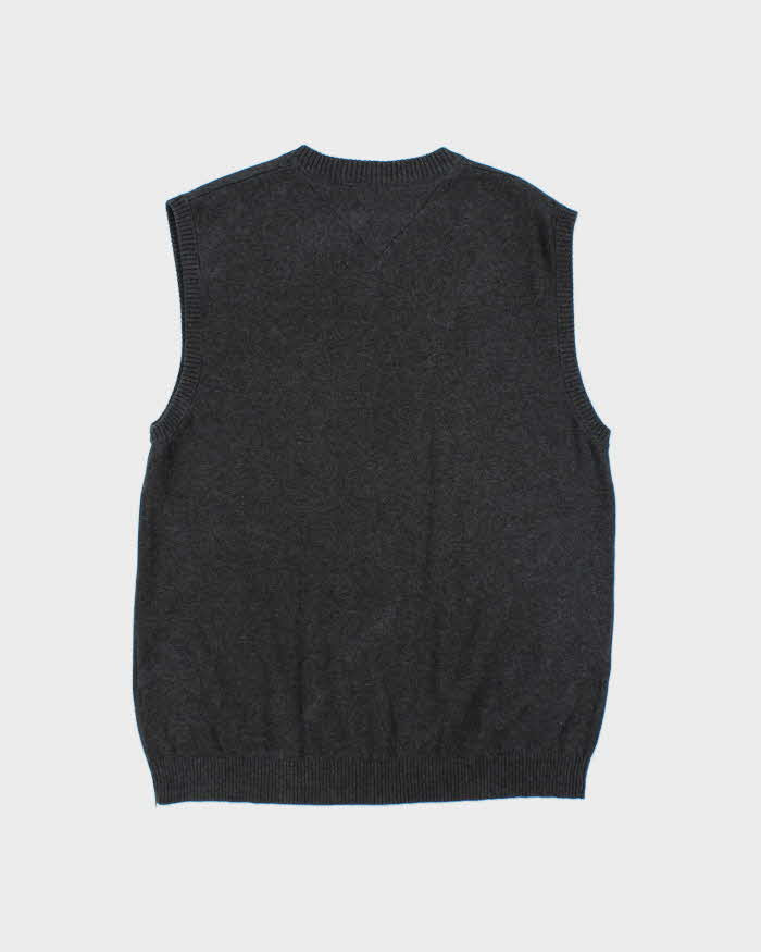 Vintage Tommy Hilfiger Argyle Sleeveless Knit Jumper - L