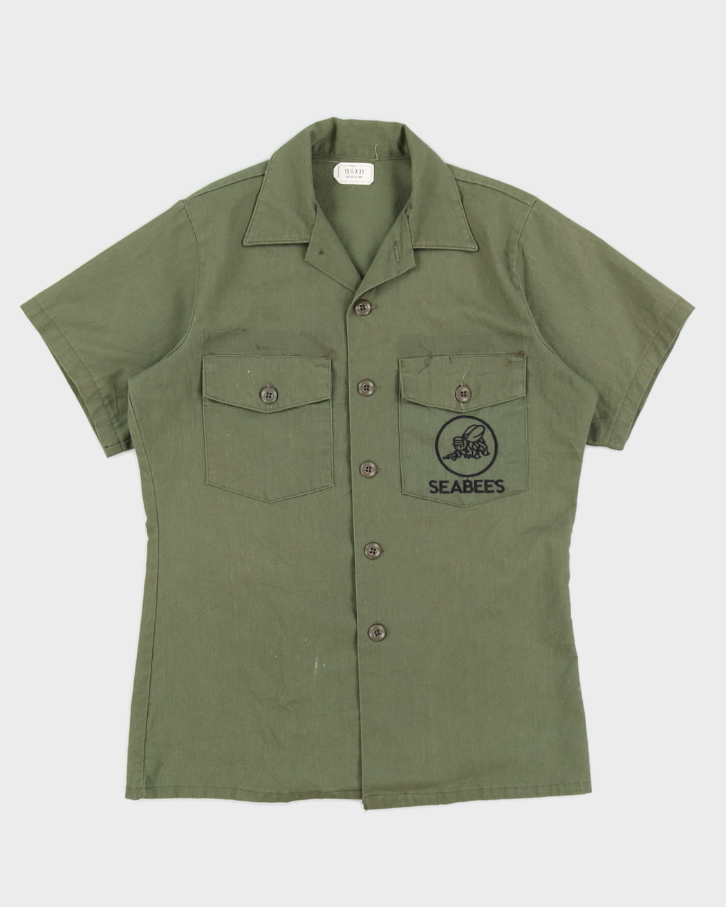 70s Vintage US Army OG-107 Shirt - M