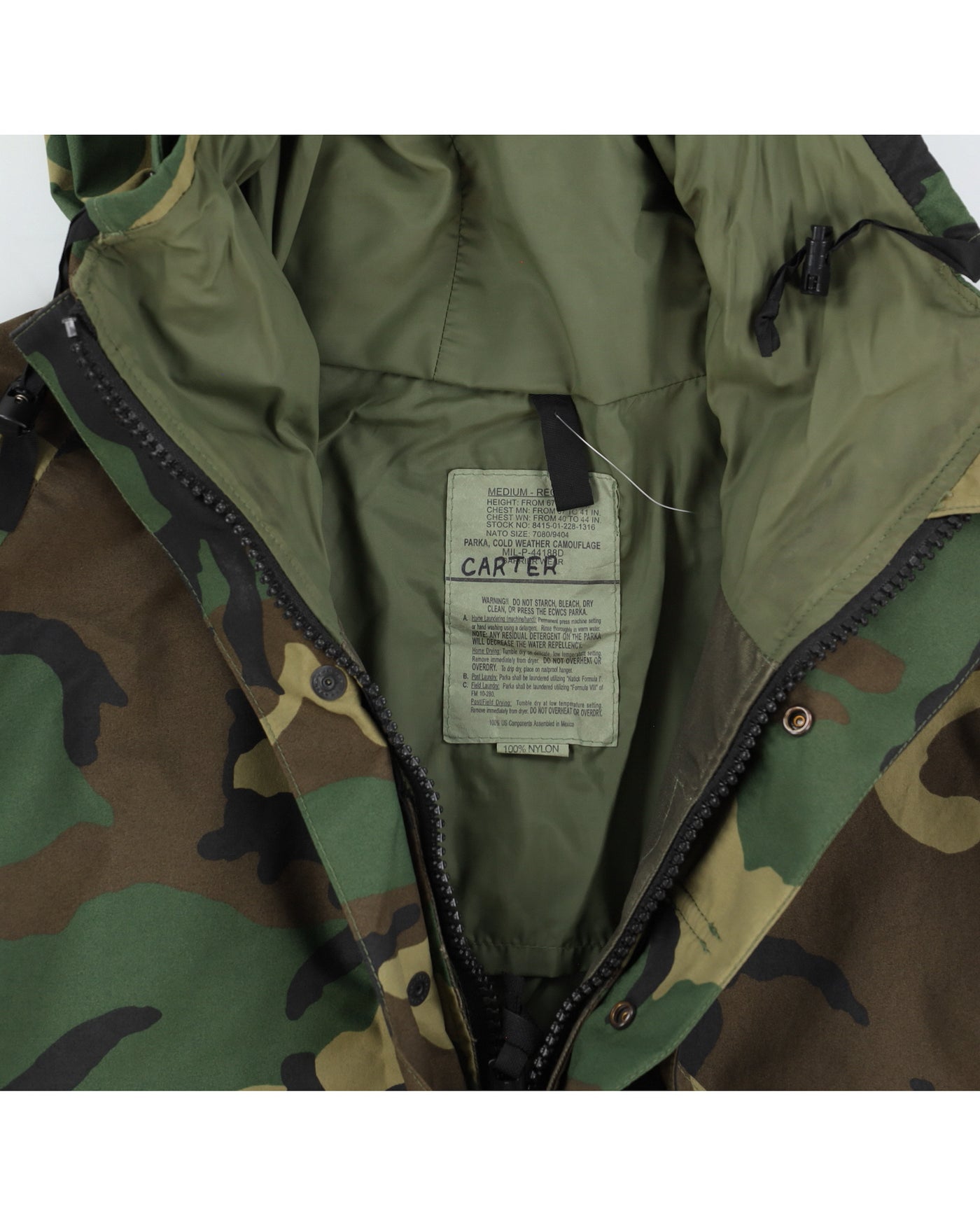 00s US army Woodland Camo Waterproof Parka - L