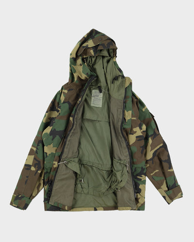 00s US army Woodland Camo Waterproof Parka - L